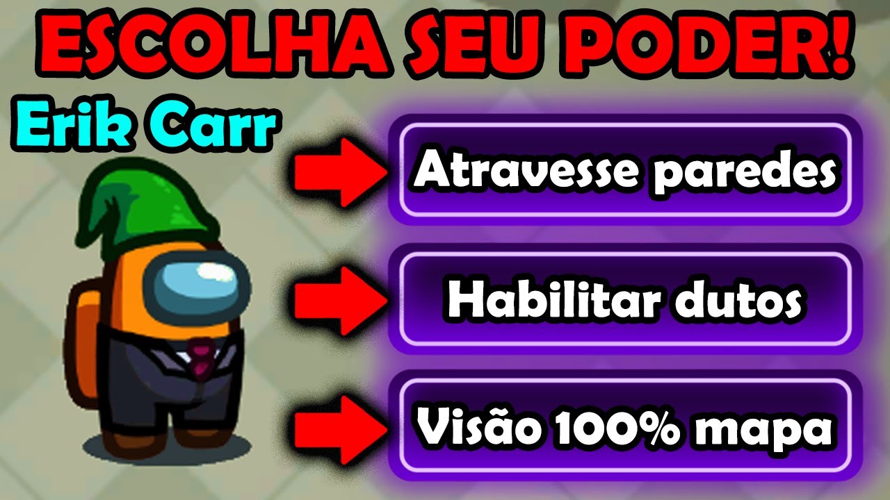 INOCENTE PODE ESCOLHER o SEU SUPER PODER no HIDE N SEEK do AMONG US (Esconde Esconde)