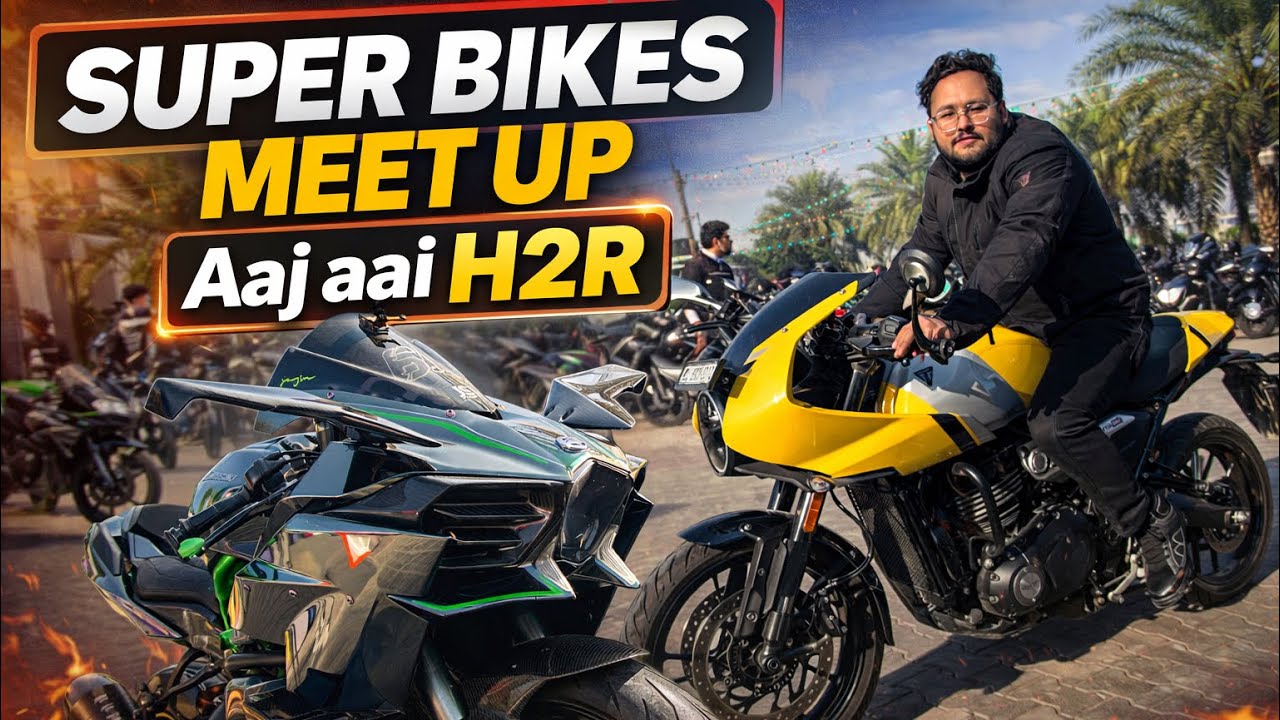 	Aaj Aayi Kawasaki H2R 😱 | Super Bikes Meet Up India | H2R Sound & Look