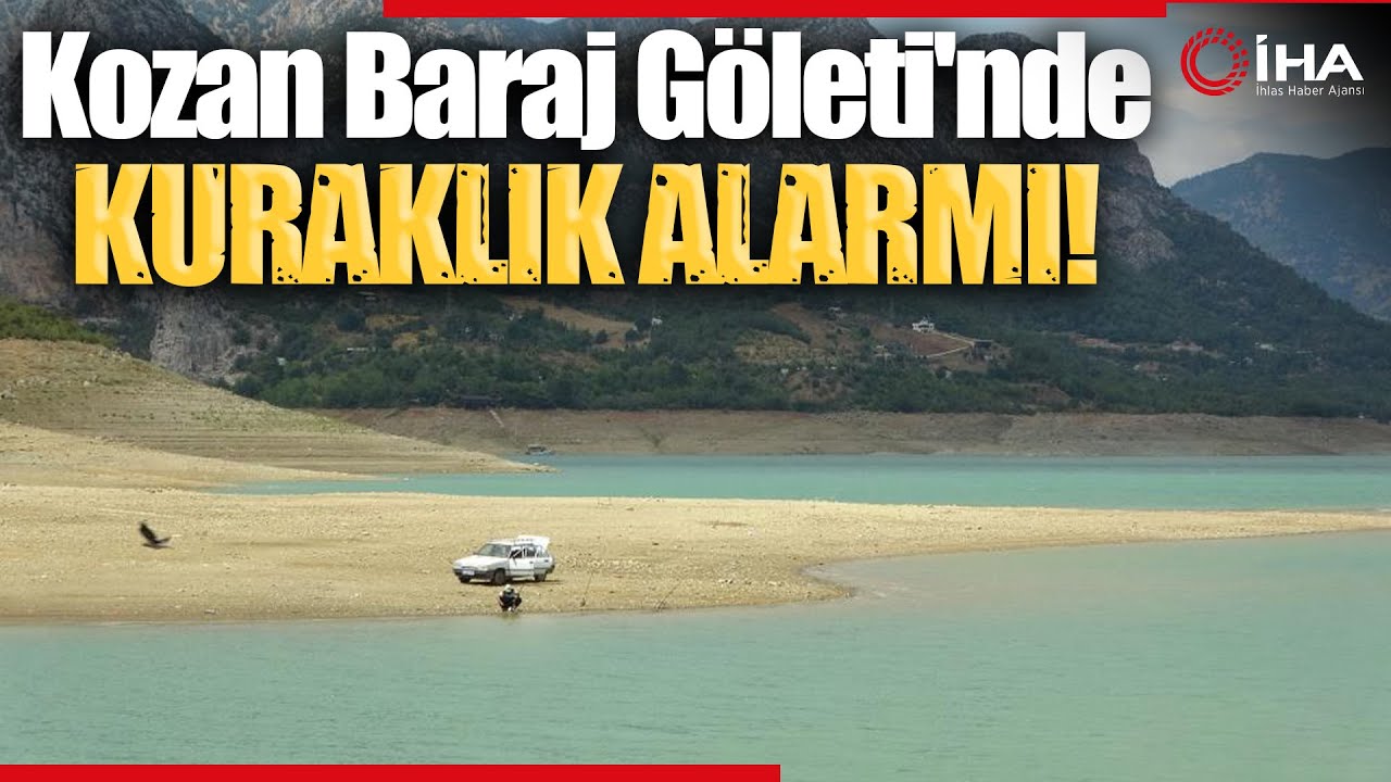 Kuraklığın vurduğu Kozan Barajı havadan görüntülendi