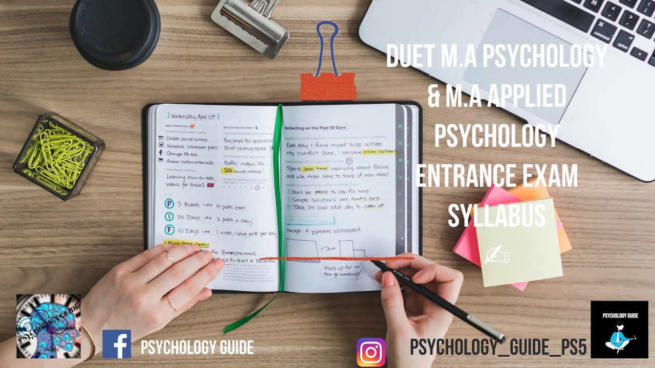 DUET M.A Psychology &  M.A Applied Psychology Entrance Exam Syllabus