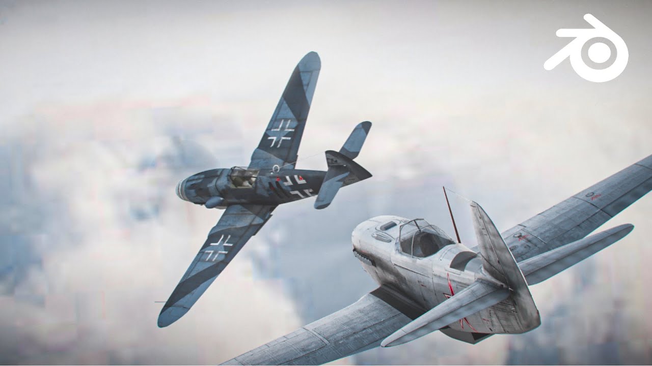 Blender CGI dogfight animation - Trajectory