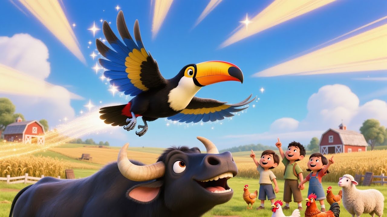 🐂🎶 Boi da Cara Preta & Tucano Simpático 🐦✨ Música Infantil Animada na Fazenda 🌾🎉