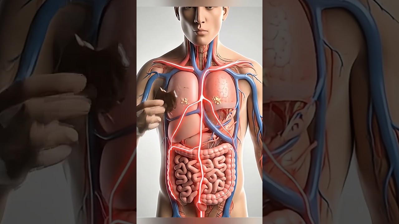 Chocolate Biscuit Effects on the Body &mdash; Sugar, Fat & Gut Reaction #3danatomy #fastfood #junkfood