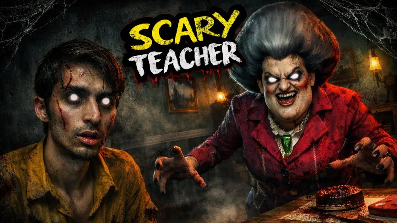 I play haunted scary teacher game very dangerous teacher horror Ghost 😱😱