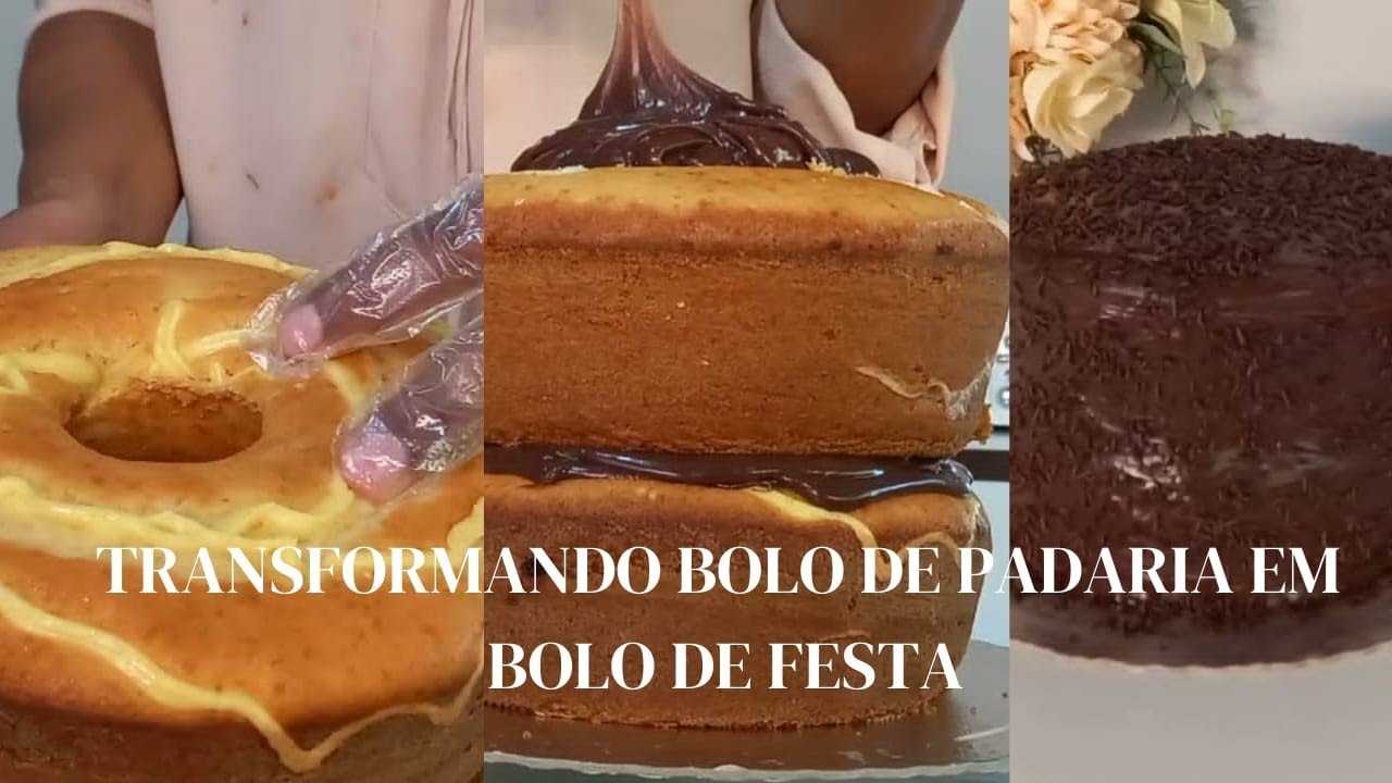 Transformando bolo de padaria em bolo de festa