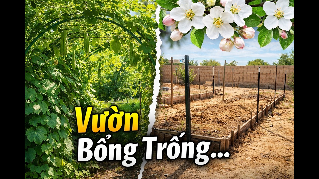 #119 Dỡ 90% Giàn Khổ Qua & Bầu Bí… Khu Vườn Bỗng Trống | Hoa Táo Nở.03/08/2026