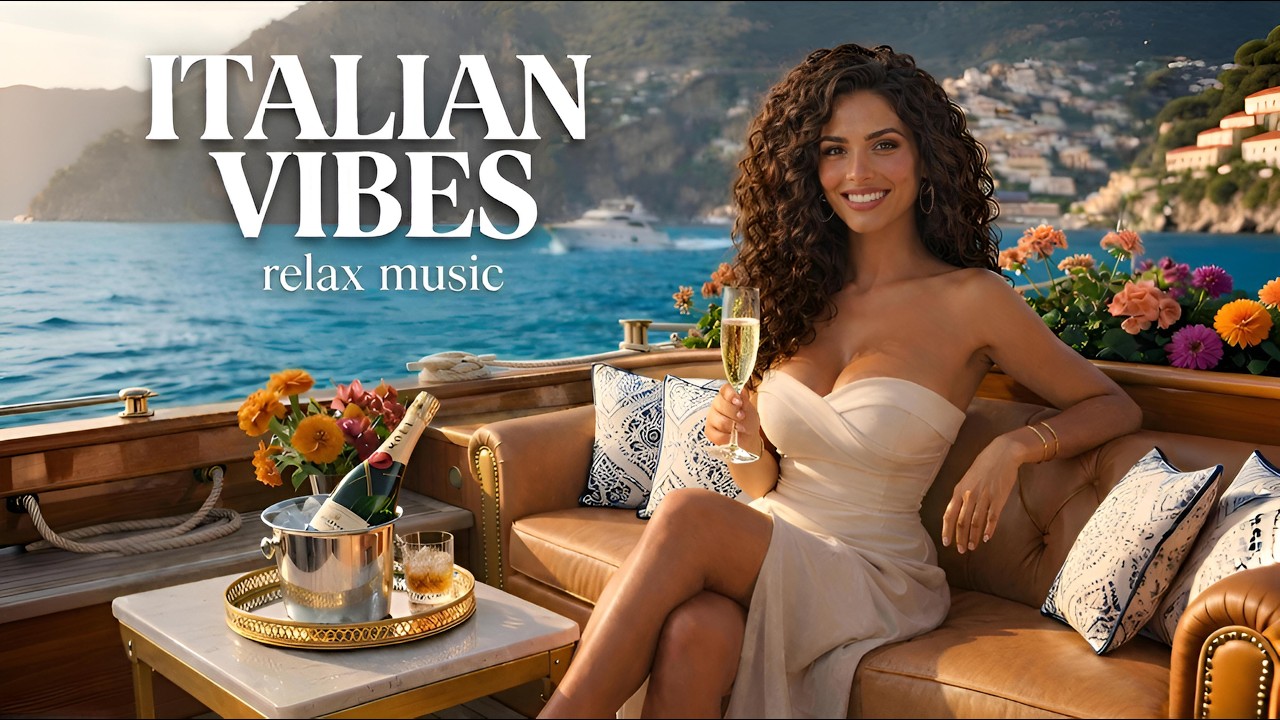 Italian Vibes & Mediterranean Music 🍋 2 Hours Amalfi Coast, Capri & Positano Relaxation 4K Ultra HD