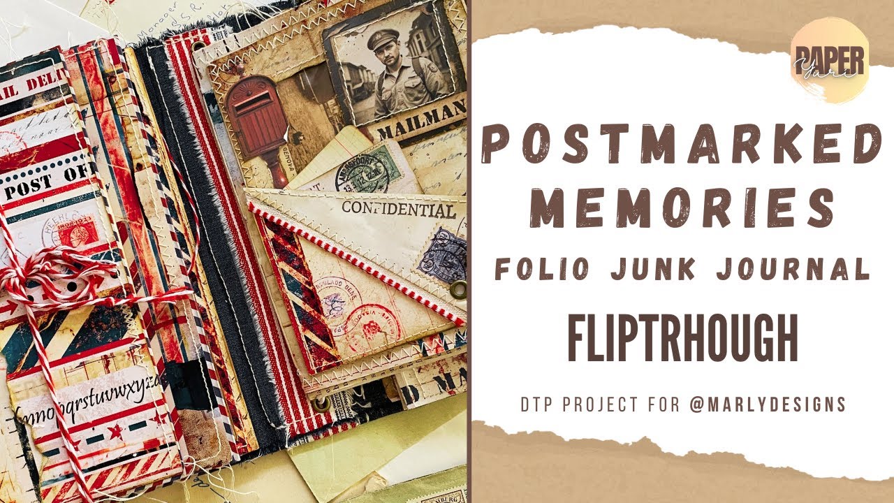 SOLD Thank you! 🩵 - Flipthrough - Postmarked Memories Folio Junk Journal -  DTP for @Marlydesign