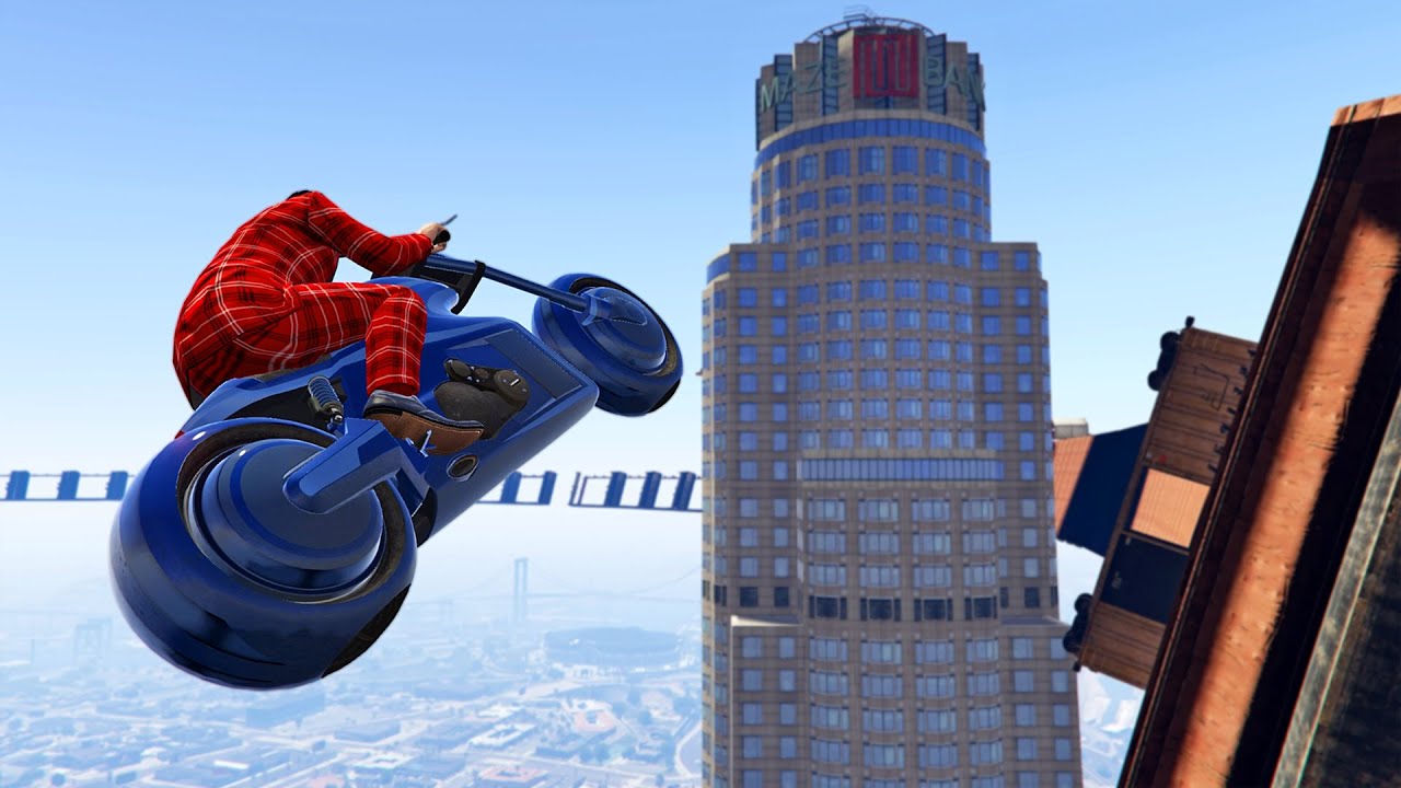 سباق الجنون المستحيل غضبت وانسحبت في لعبة جي تي أي 5 | GTA V IMPOSSIBLE Bike Parkour