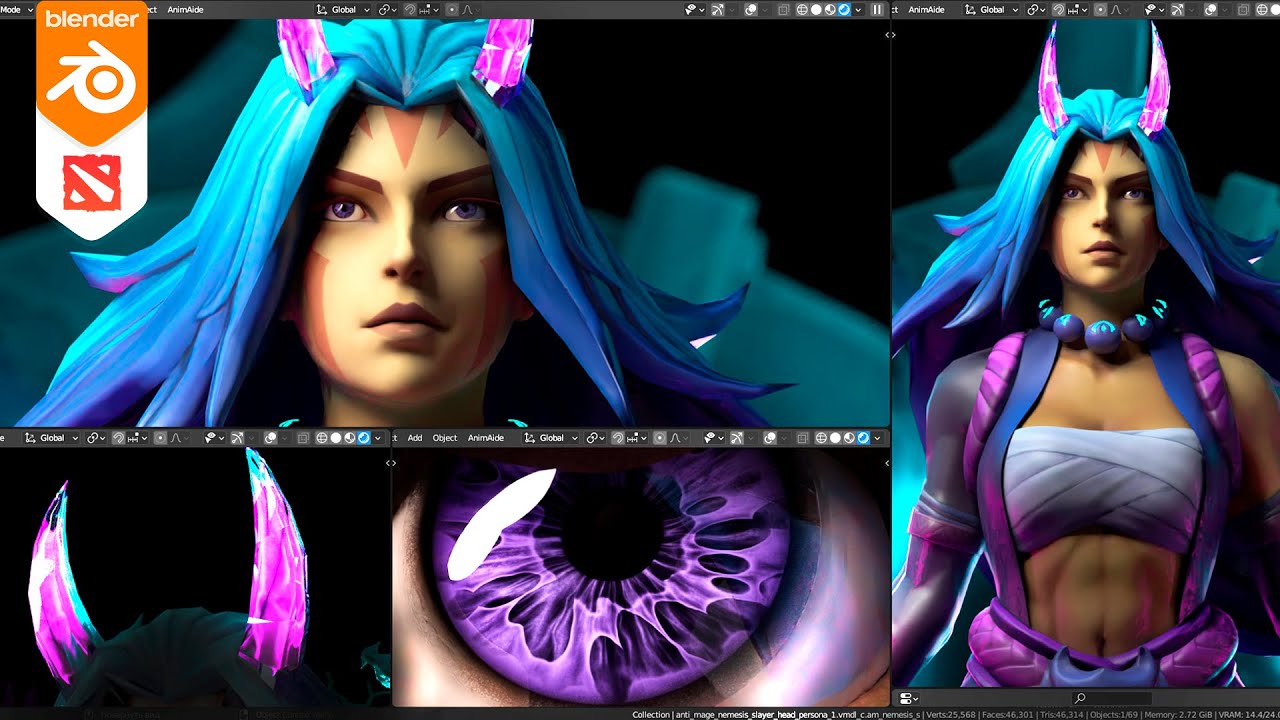 MAKING A POSTER FOR VALVE. Dota2 Blender 3D. ENG SUB