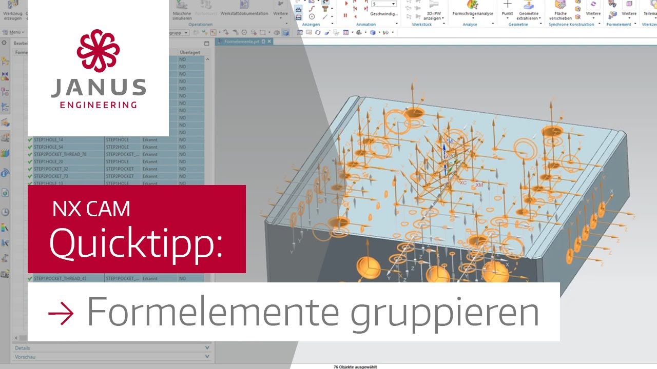 NX CAM Tutorial | Featuregruppen automatisch erstellen 👌