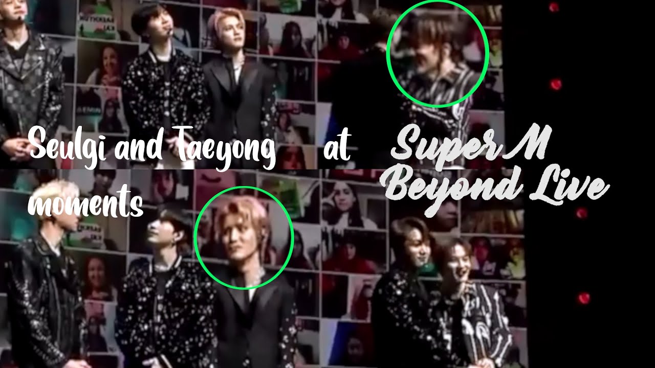 Taeyong being obvious around Seulgi During Beyond Live and SuperM members teasing him