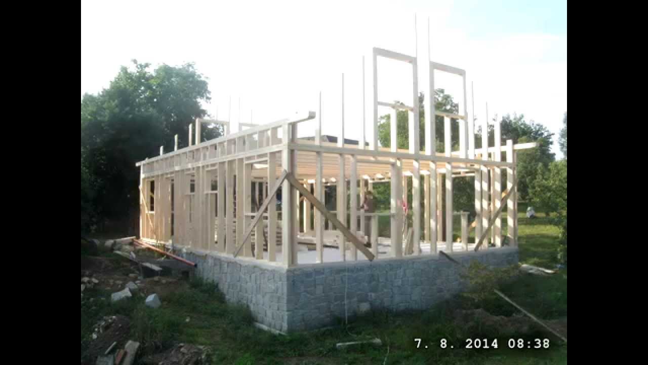 Dřevostavba časosběr  - Stavba konstrukce (skeletu)