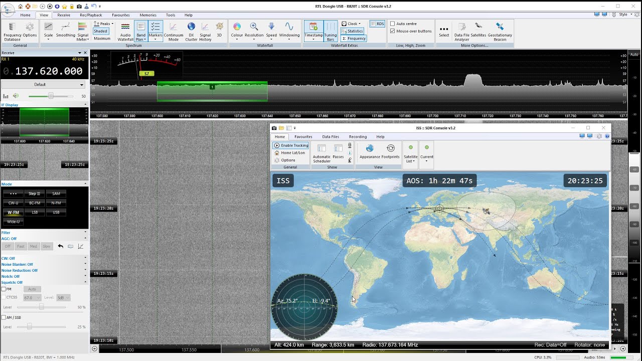 SDR Console - świetny program (między innymi) do odbioru sygnałów z satelitów