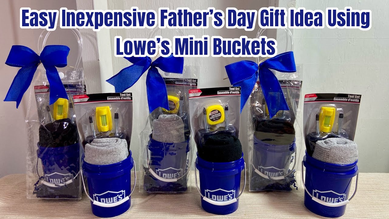 Easy Inexpensive Father's Day Gift Idea Using Lowes Mini Buckets