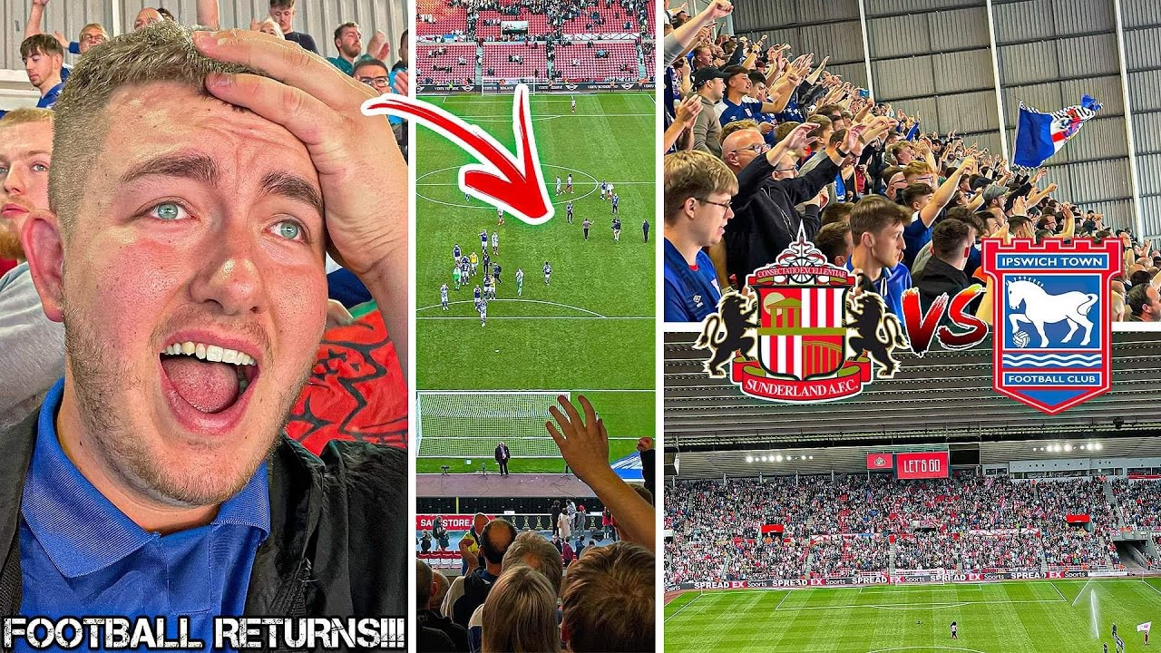 SUNDERLAND VS IPSWICH TOWN | 1-2 | FLARES IN THE AWAY END AS HIRST SCORES & INCREDIBLE ATMOSPHERE!!!