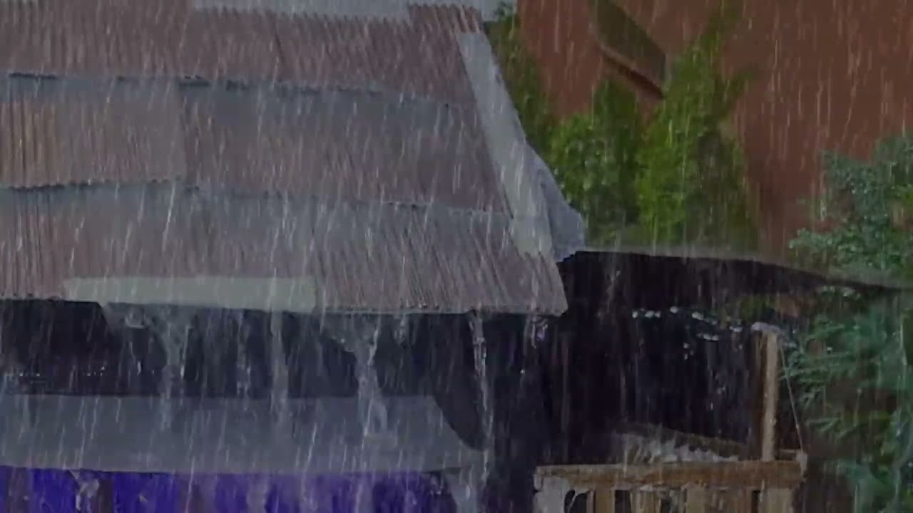 No Ads Heavy Rain & Thunder on Roof for Deep Sleep | ASMR Rain Sounds