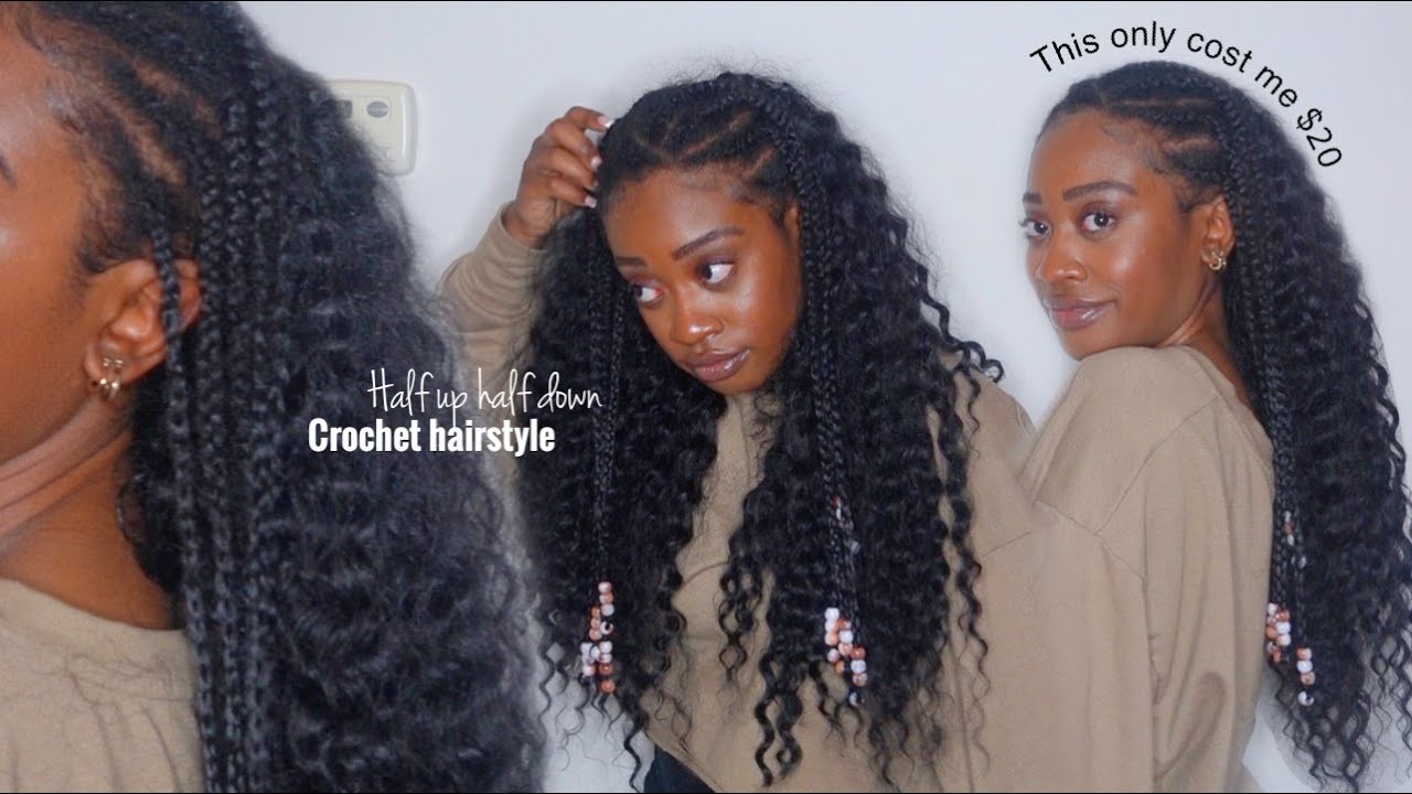 $20 CROCHET HALF UP HALF DOWN HAIRSTYLE // (perfect style even if you're not a braider)