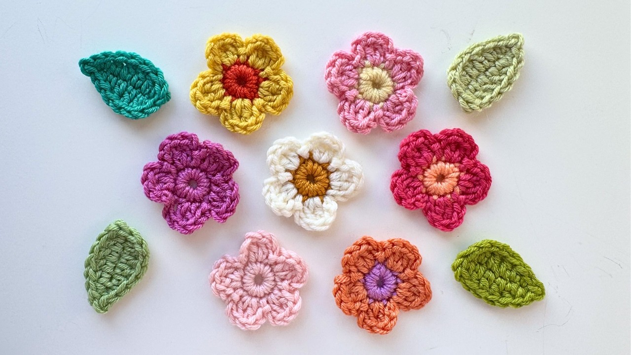 Свяжите цветок крючком за 5 минут 🌼