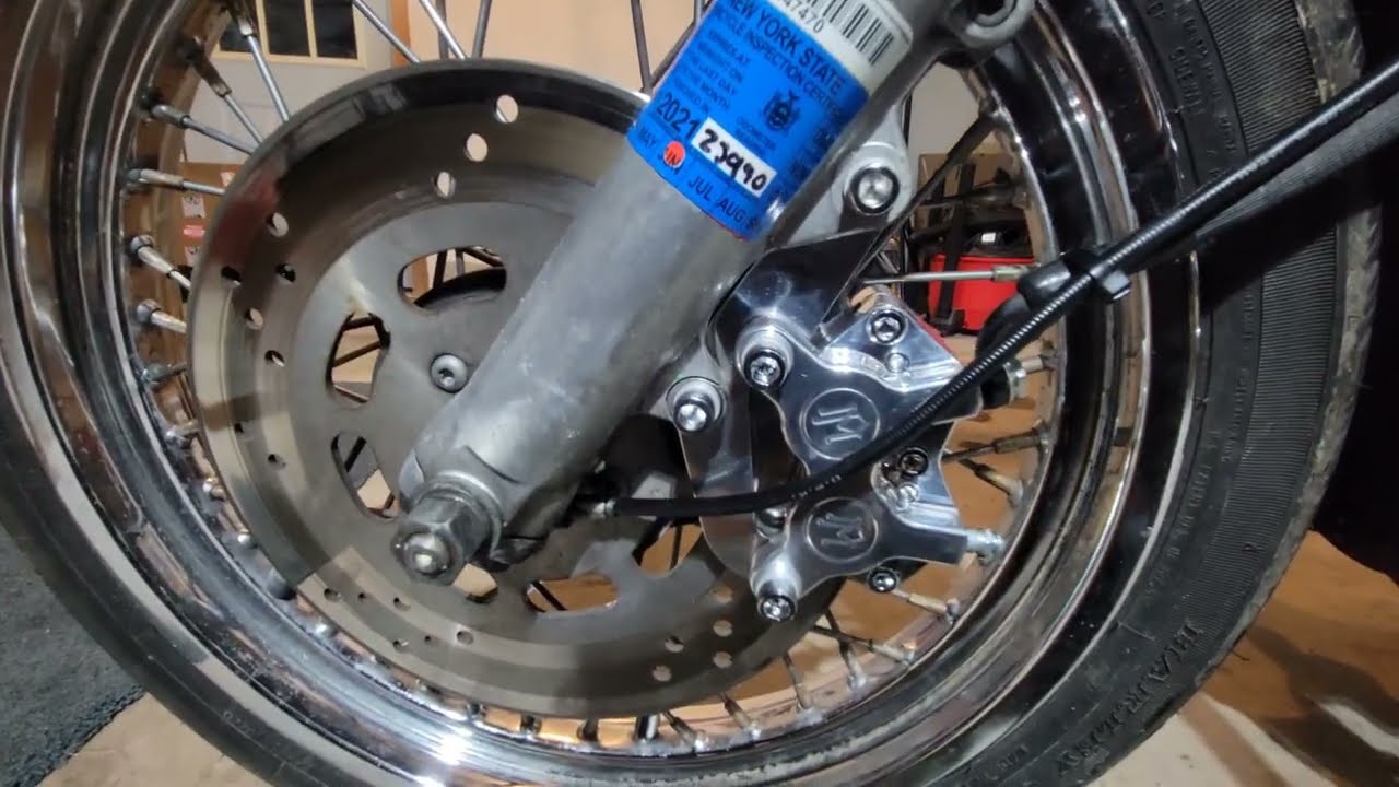Performance Machine Caliper Install on 1987 FXR w/ Wire Wheel (2nd Cheapest FXR Brake Upgrade)