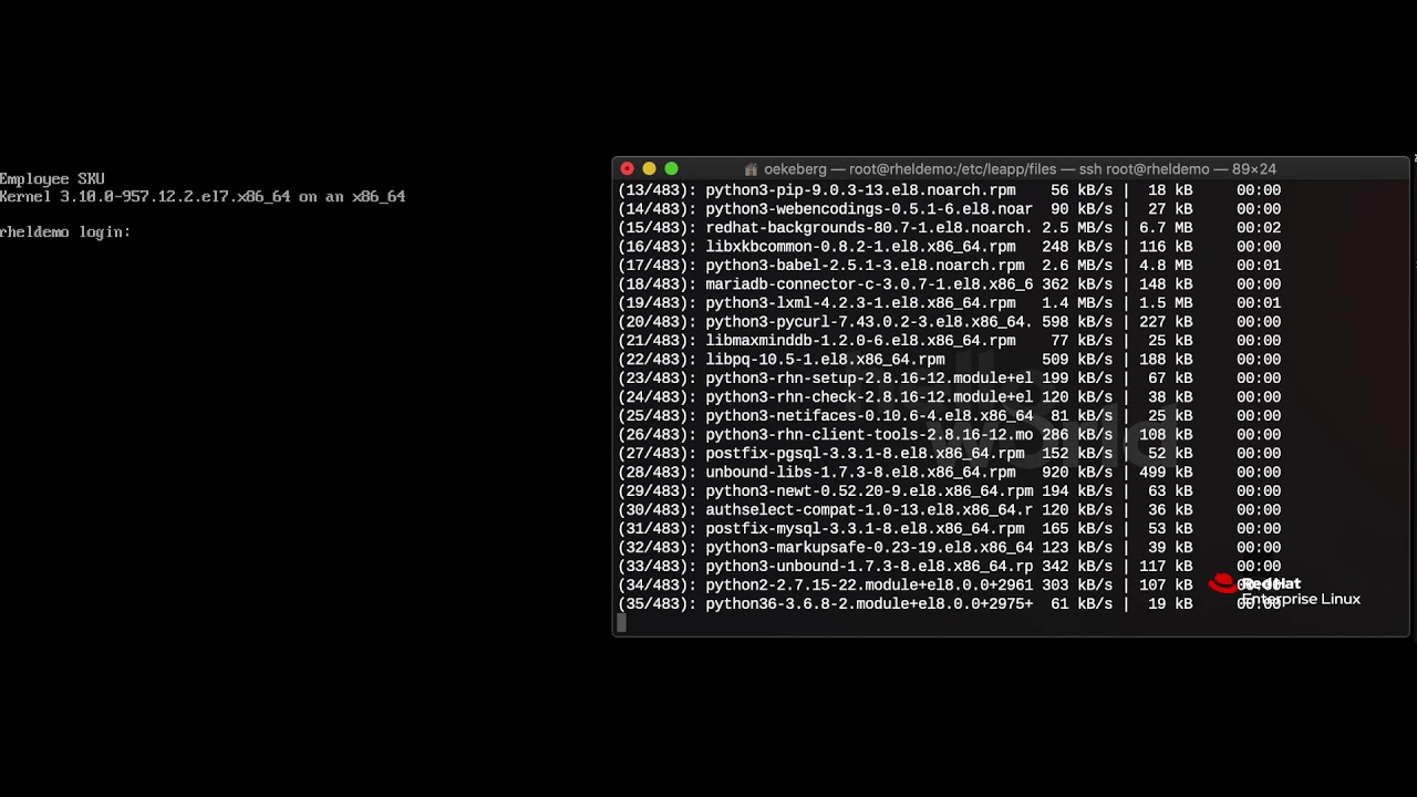 Red Hat Enterprise Linux 7.6 - 8.0 in place upgrade demo