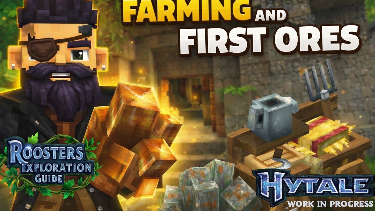 Hytale. Ep. 2 How To Farm And Find Your First Ores!