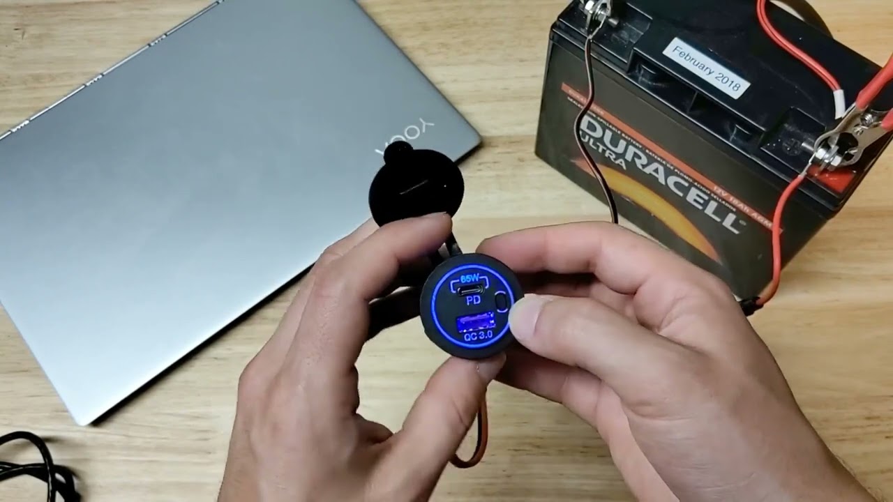 Обзор автомобильного зарядного устройства OUFFUN 65W PD3 0 USB C и 18W QC3 0 с USB-портом и розет...