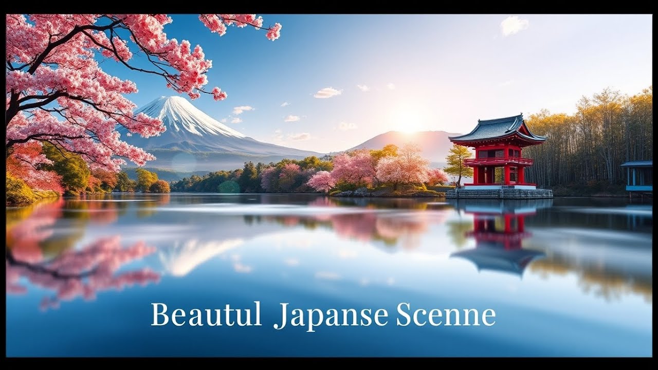 Relax Station: Beautiful Japanese scenery, melodious music - 4K Ultra HD video.