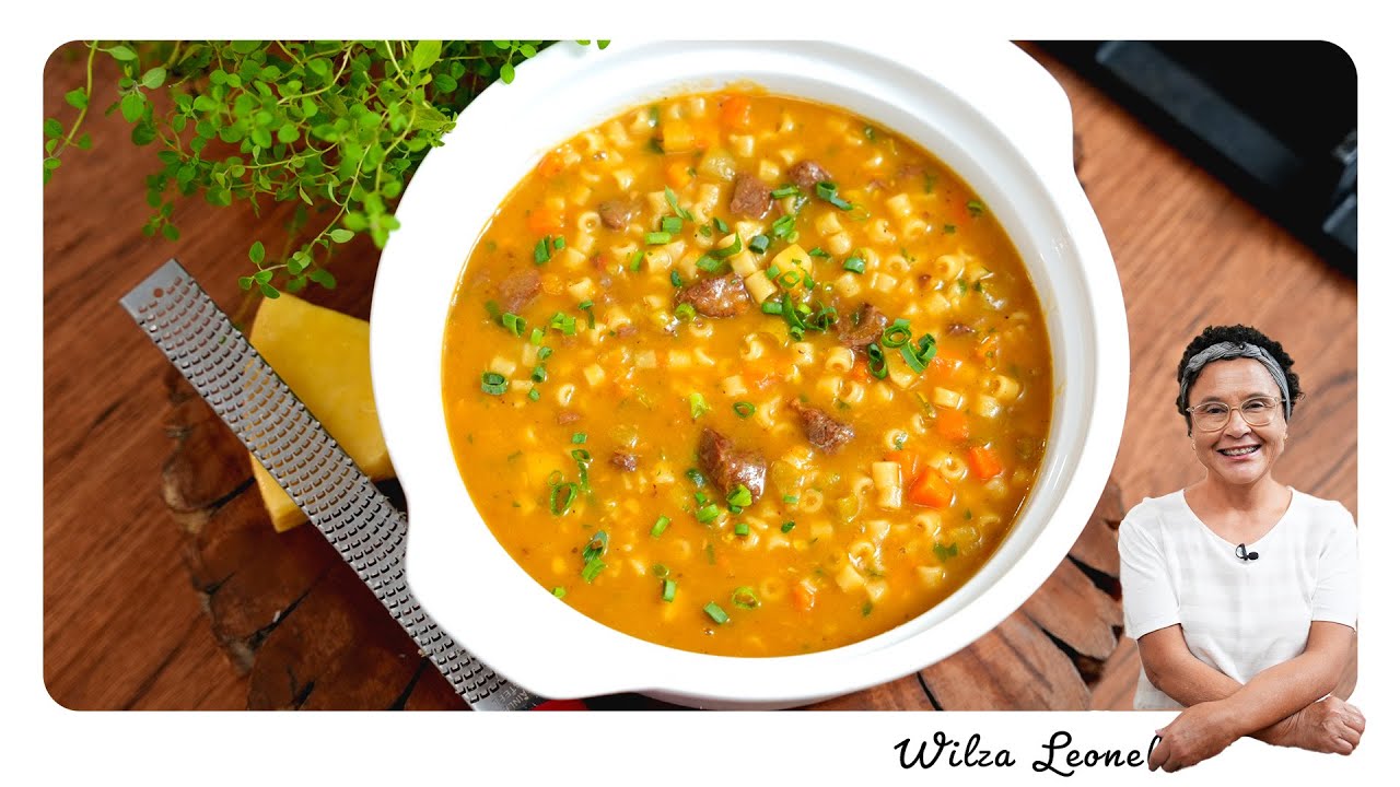 SOPA CREMOSA COM LEGUMES E MACARRÃO: CONFORTO EM FORMA DE COMIDA! - Wilza Leonel