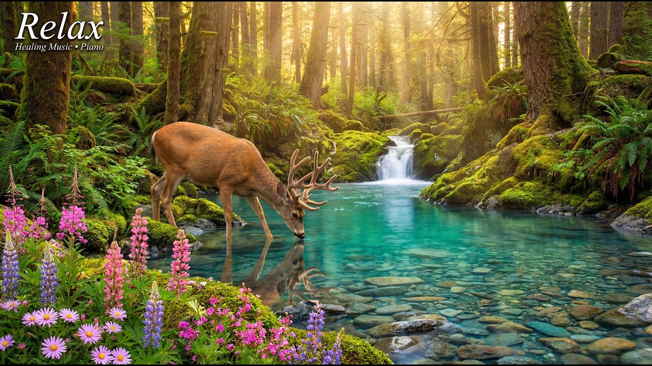 Relaxing Piano and Birdsong - Lifts the Weight You Carry - Healing Music and Flowers for Deep Peace
