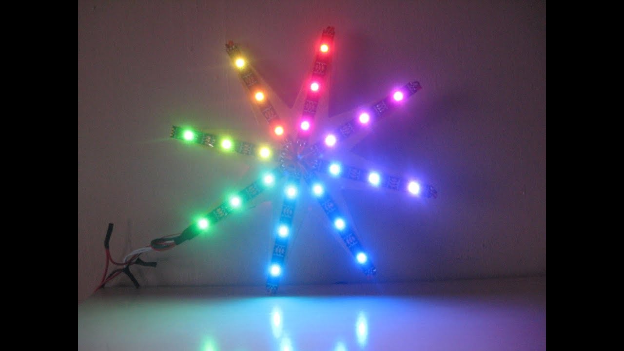 Como hacer una estrella de Navidad RGB con WS2812 y arduino, Planos gratis. RamosElectroDron