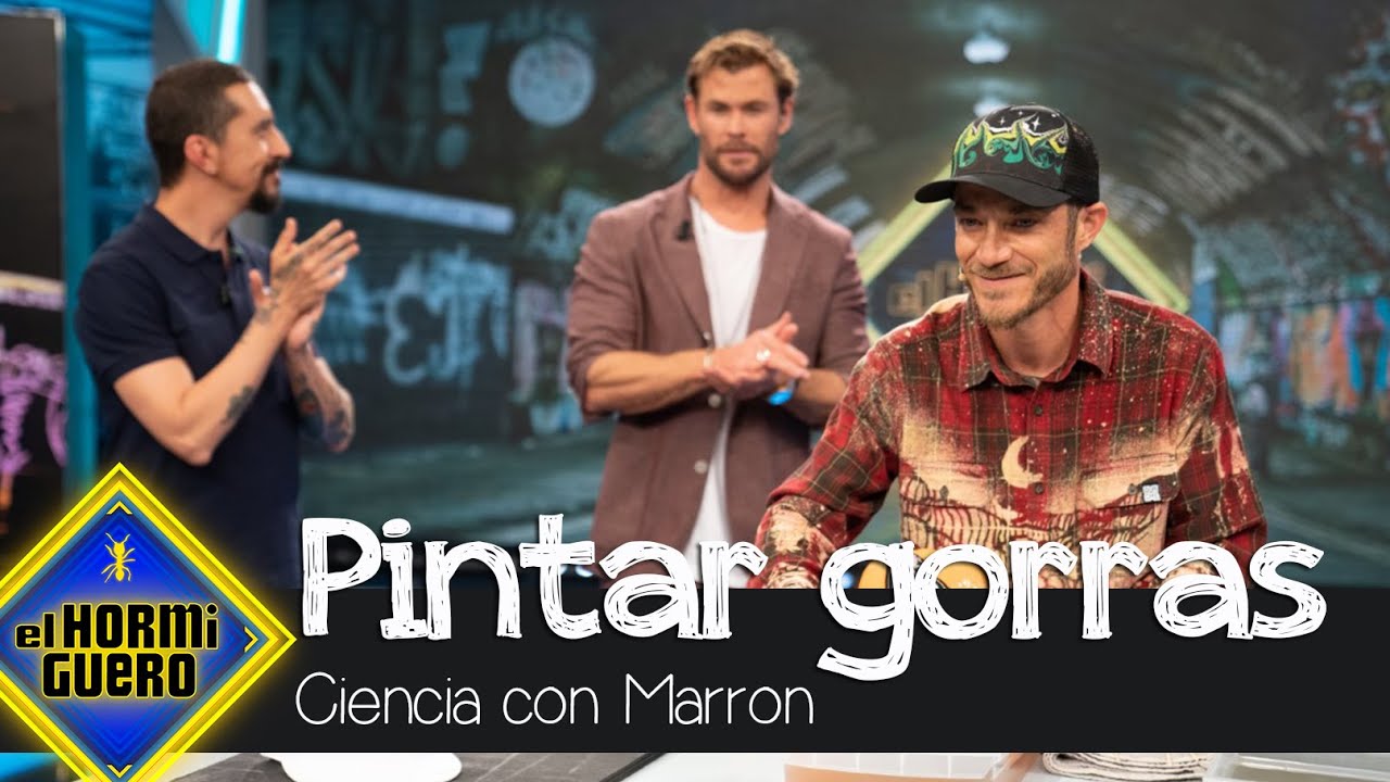 Marron sorprende a Chris Hemsworth pintando gorras con agua - El Hormiguero