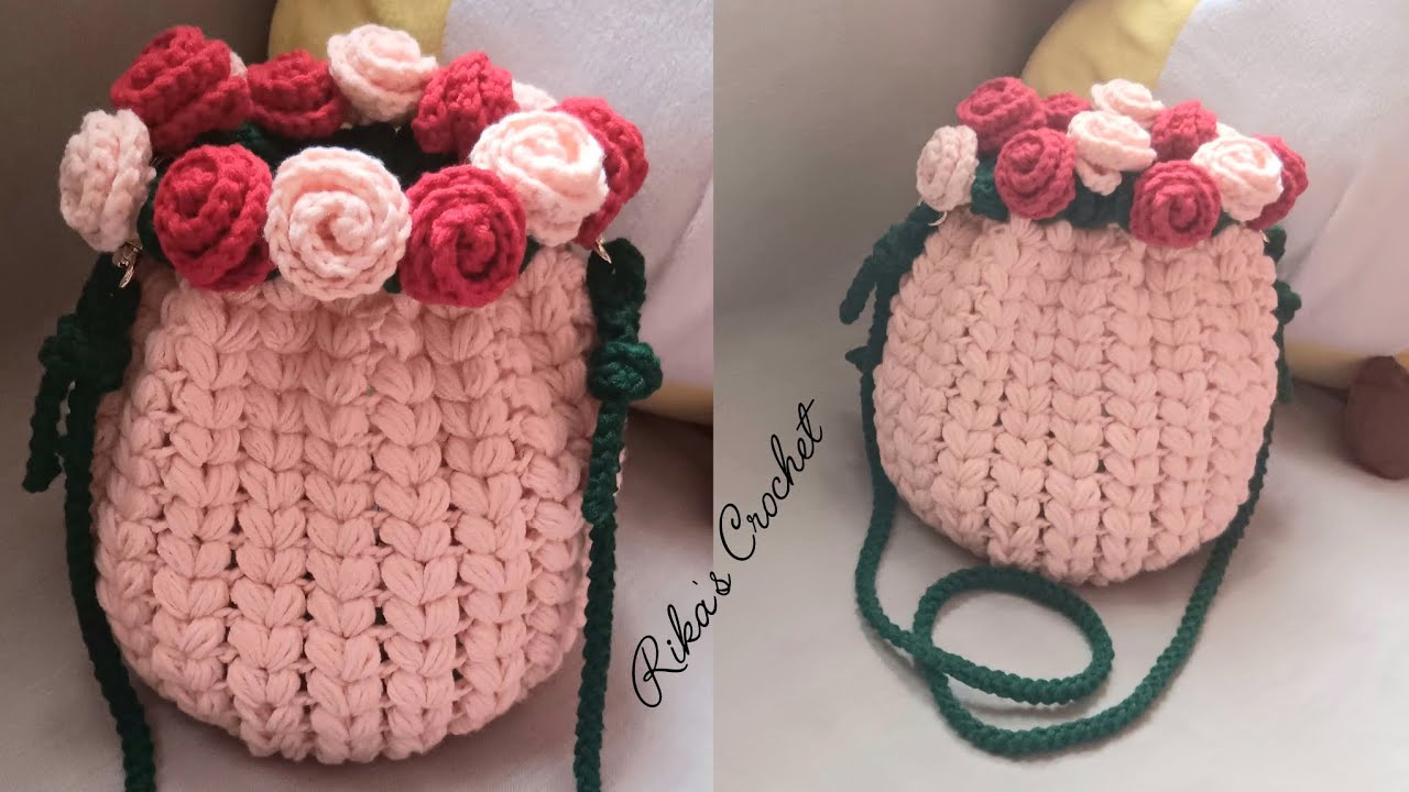 HOW TO CROCHET ROSE BAG🌹TUTORIAL STEP BY STEP
