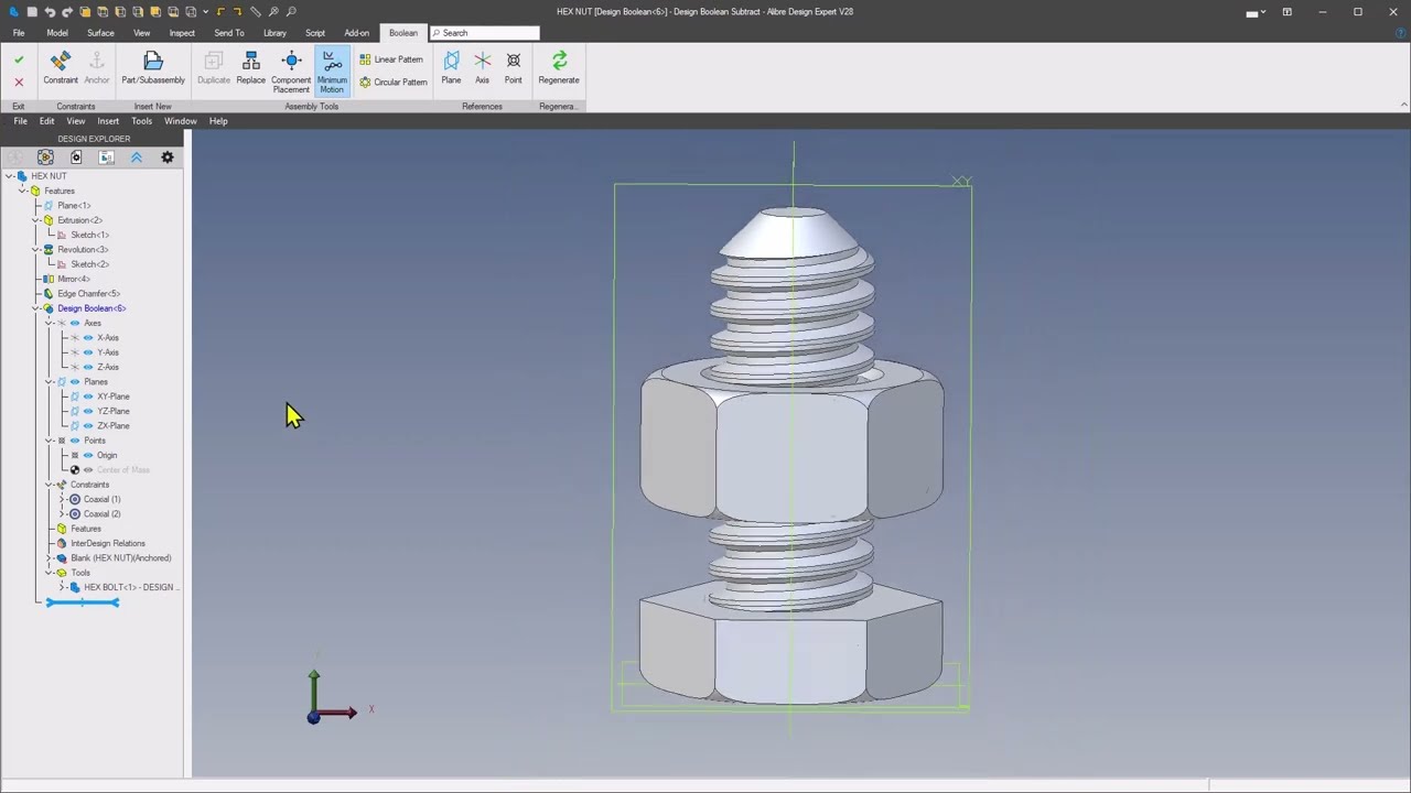 Alibre Design Tutorial for TooTallToby's Hex Nut