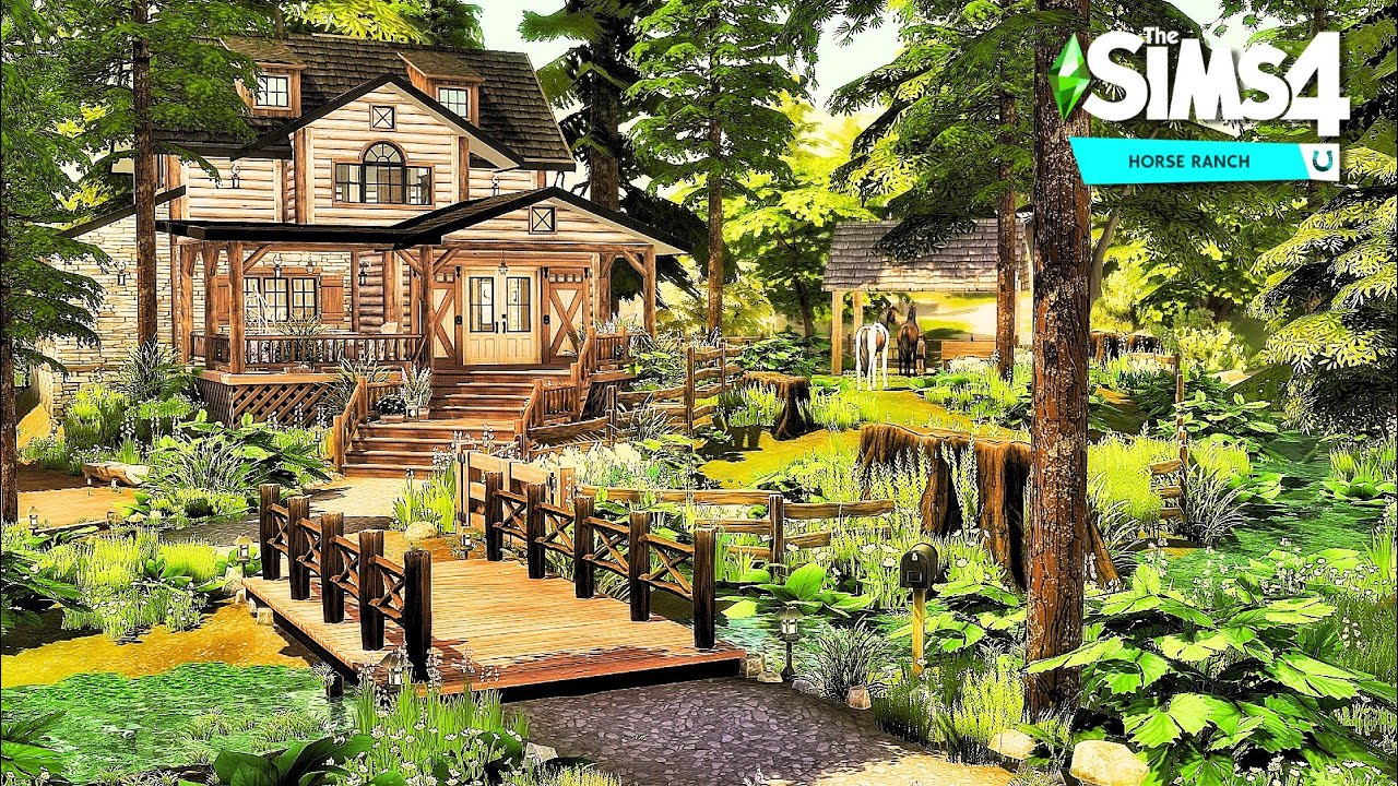 HORSE RANCH | FOREST HORSE RANCH | The Sims 4 | STOP MOTION | No CC