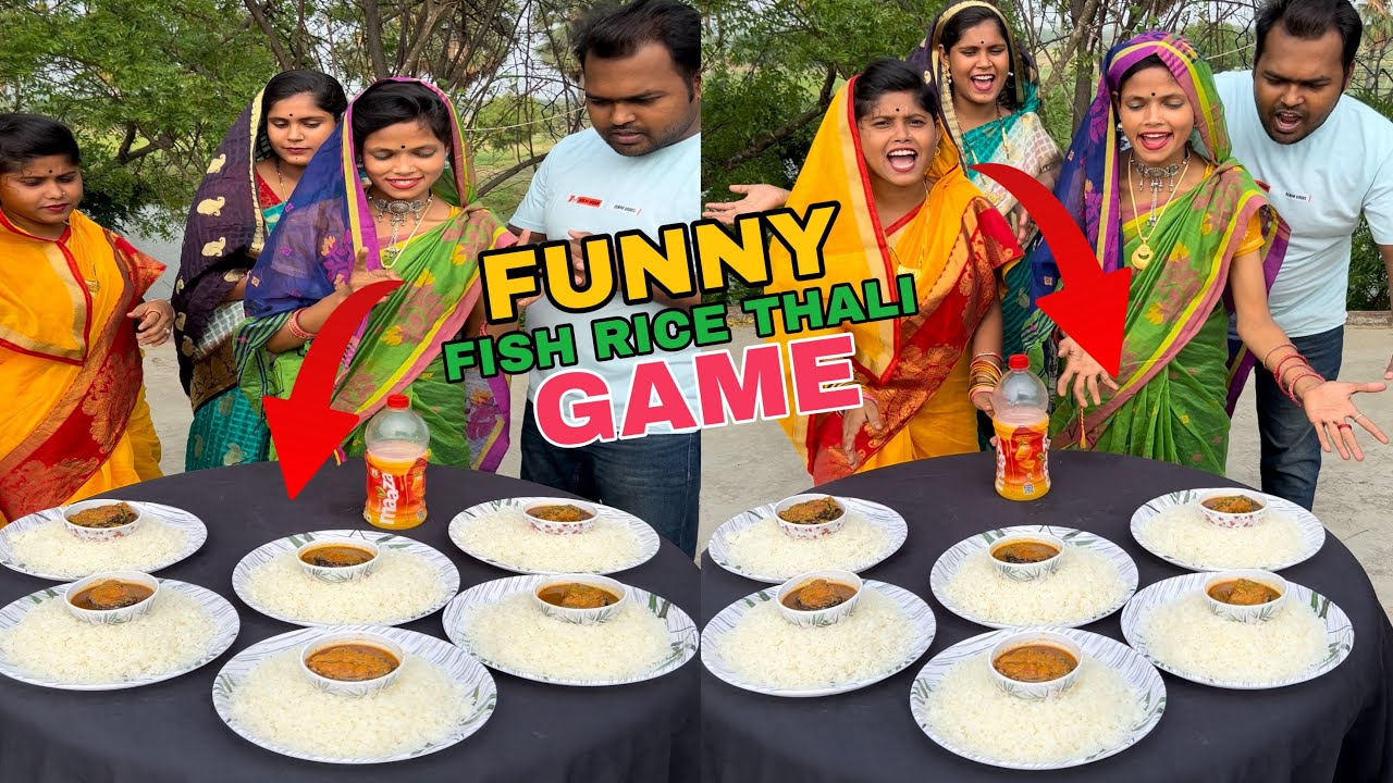 Fish Rice Thali Funny Game Challenge With Family 🤪🥰 #challenge #viralvideo #tiktokchallenge