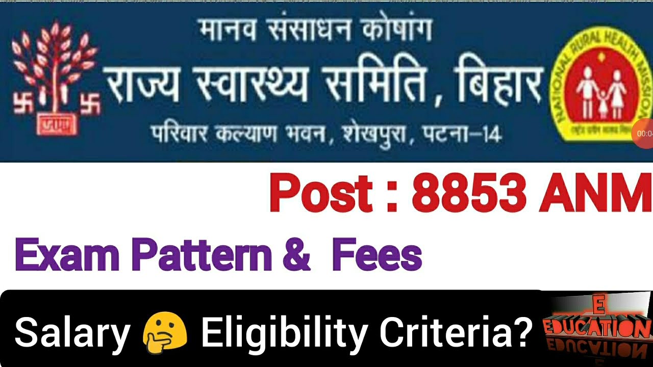 ANM Recruitment in SHSB Bihar 2021| SHSB 8853 ANM Vacancy- Apply Online