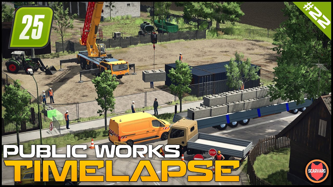 🚧 Hired Terex Crane To Begin Building Concrete Blocks Storage ⭐ FS25 Zielonka Roleplay Public Works