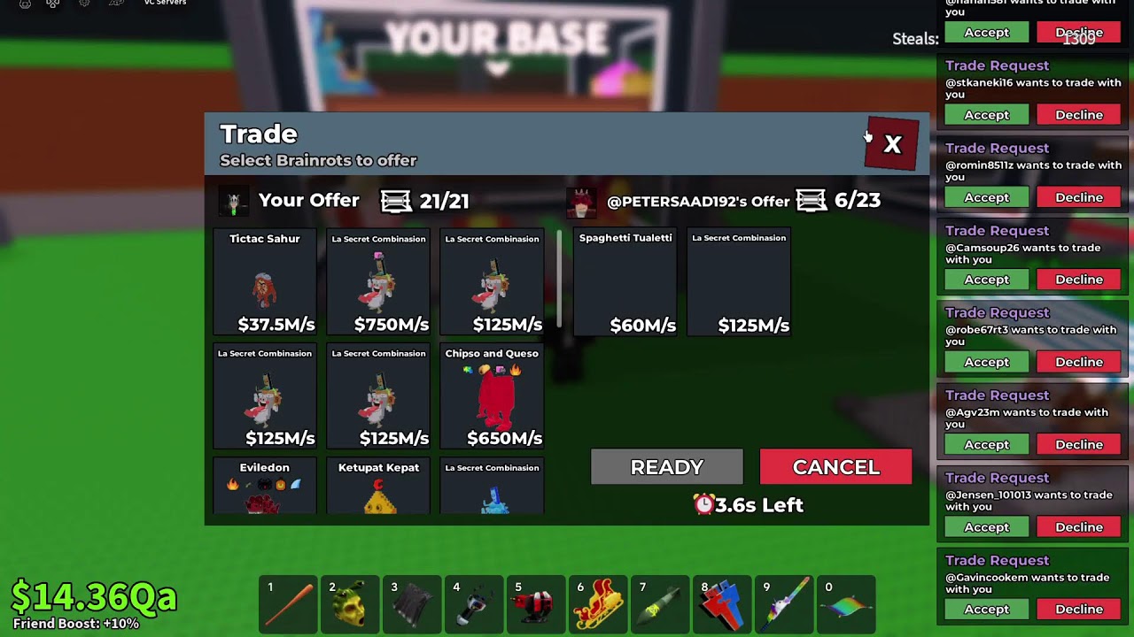 LIVE 🔴 Steal a brainrot roblox. pvp trade giveaways.
