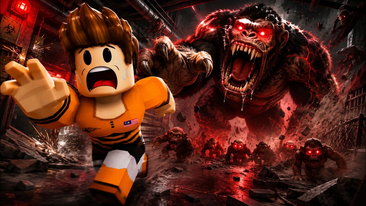 Horangi Hampir  Mati Dibaham Monyet Mutan Gergasi 😱🐵👹┃Afraid Monkeys Roblox Malaysia