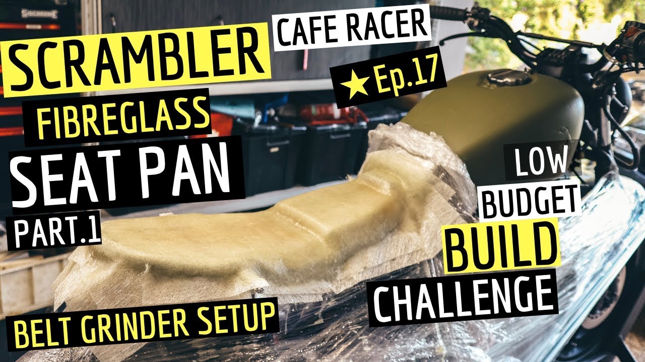 How to build a Cafe Racer Scrambler Seat Pan ★ Step By Step / Setting Up Belt Grinder.  Ep.17