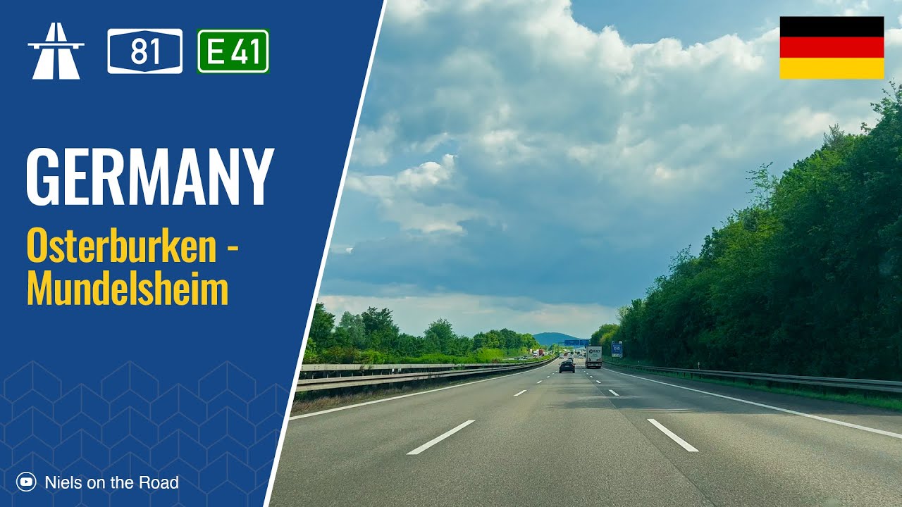 Driving in Germany: Autobahn A81 E41 from Osterburken to Mundelsheim