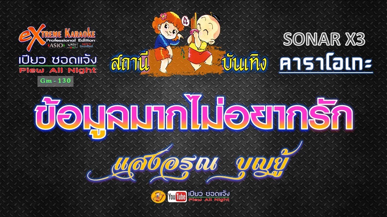 ข้อมูลมากไม่อยากรัก - คาราโอเกะ v.แสดงสด : แสงอรุณ บุญยู้【COVER VERSION】