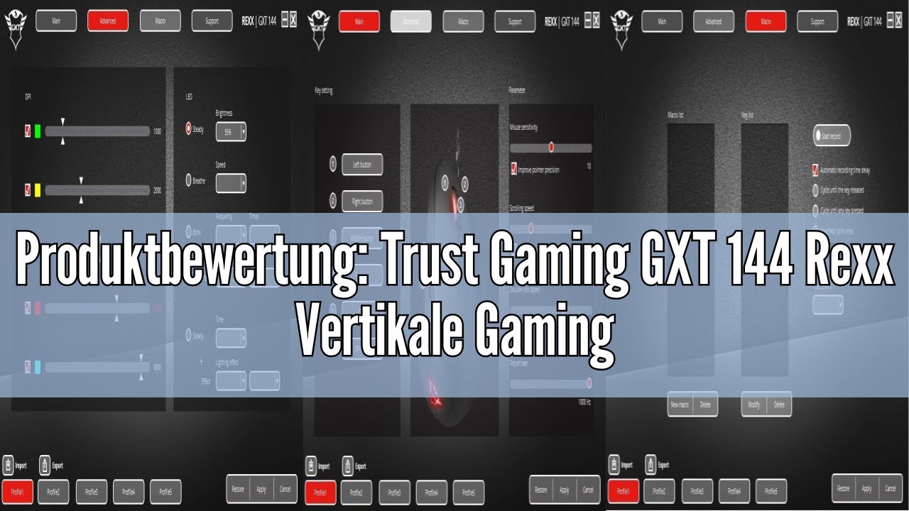 Produktbewertung: Trust Gaming GXT 144 Rexx Vertikale Gaming Maus, 10.000 DPI, 6-programmierbare Tas