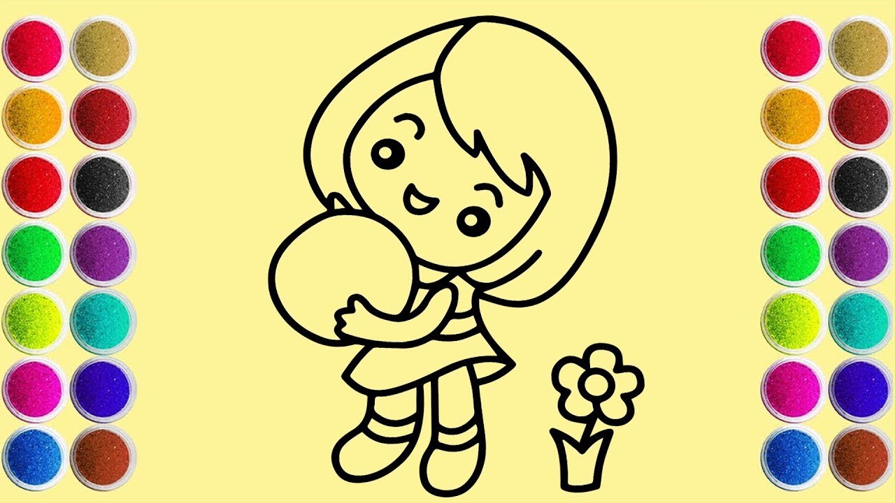 Relax and enjoy this satisfying sand painting of a girl playing ball | easy step by step tutorial