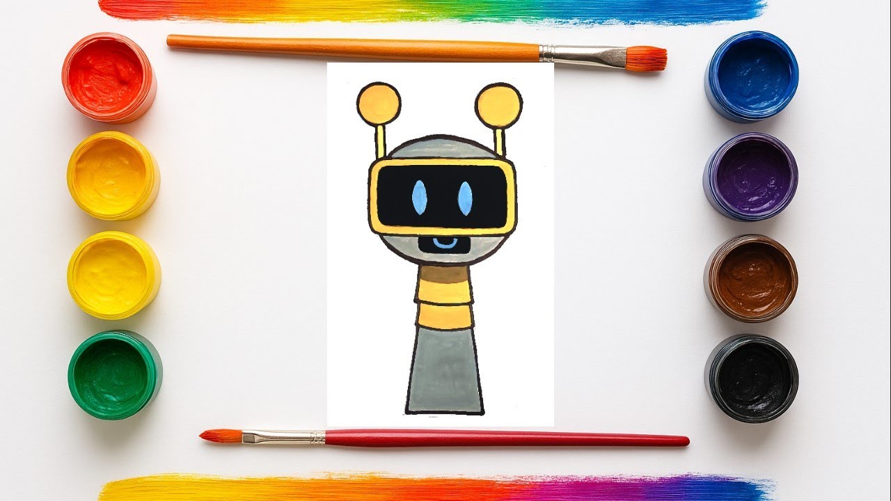 How to draw Fun Bot from Sprunki 