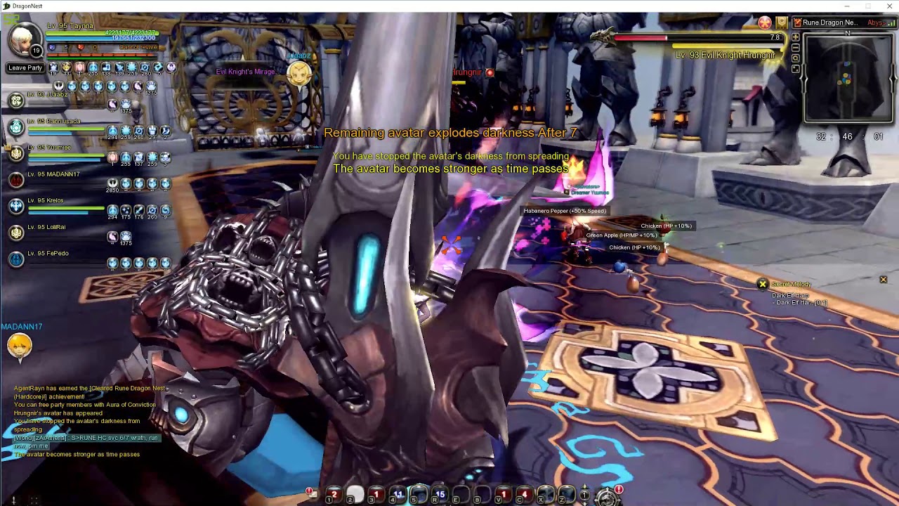Dragon Nest Rune Dragon Hardcore Service Run 4 man - Artillery POV