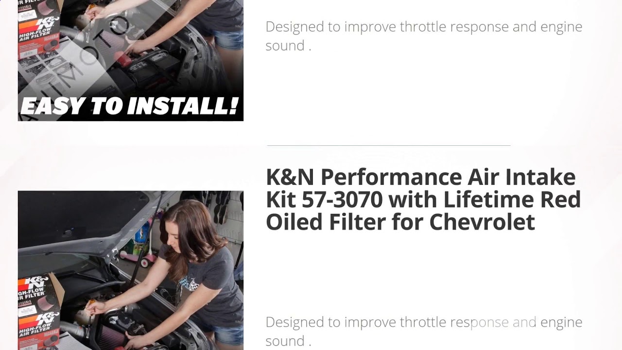 K&N Performance Air Intake Kit 57-3070 with Lifetime Red Oiled  | Review and Discount