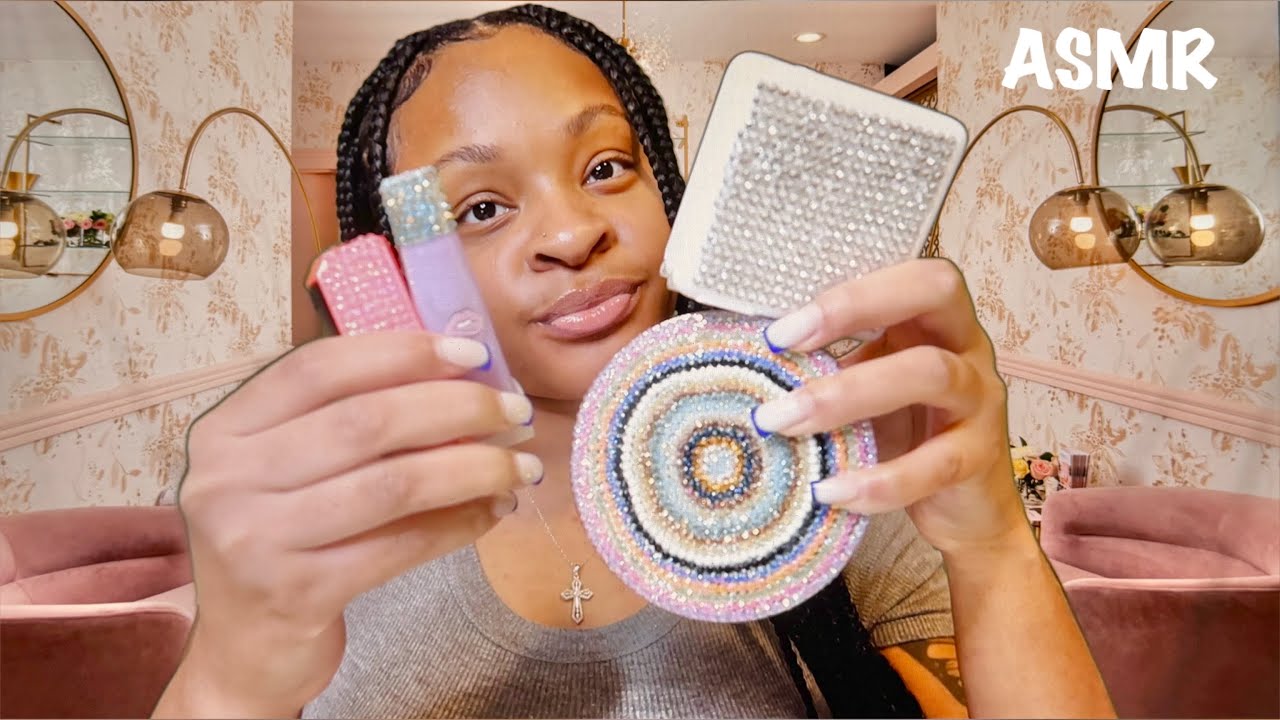 ASMR | Things I Bedazzled So Far! | Tapping & Mouth Sounds ✨