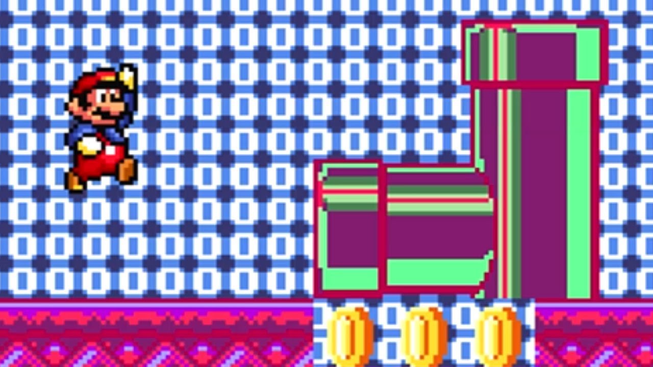 Super Mario Bros. (SNES): Past World 8 (256w) - The Minus World (World 36-1)